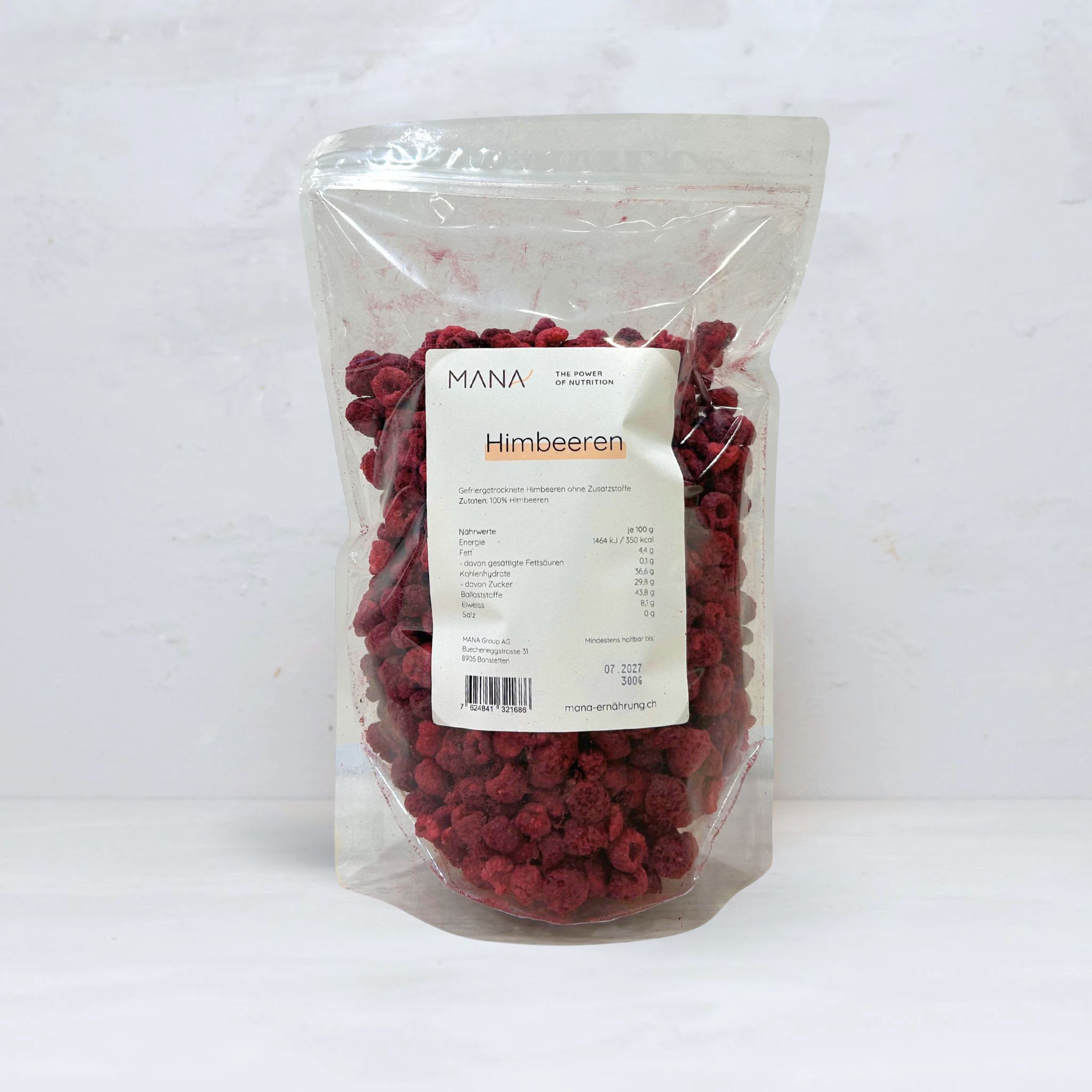 Gefriergetrocknete Himbeeren